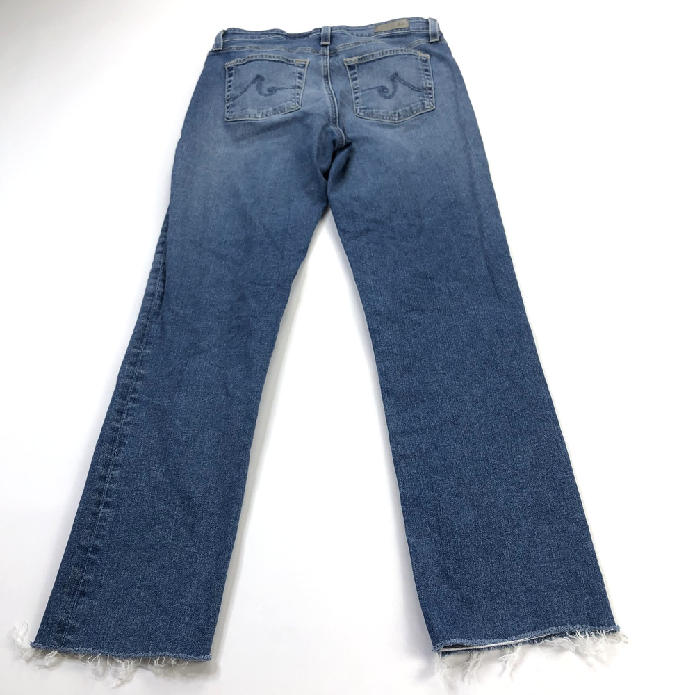 AG Adriano Goldschmeid Mari Mid Rise Slim Straight 28 (Fit 29W 27L) Cut Off Jean